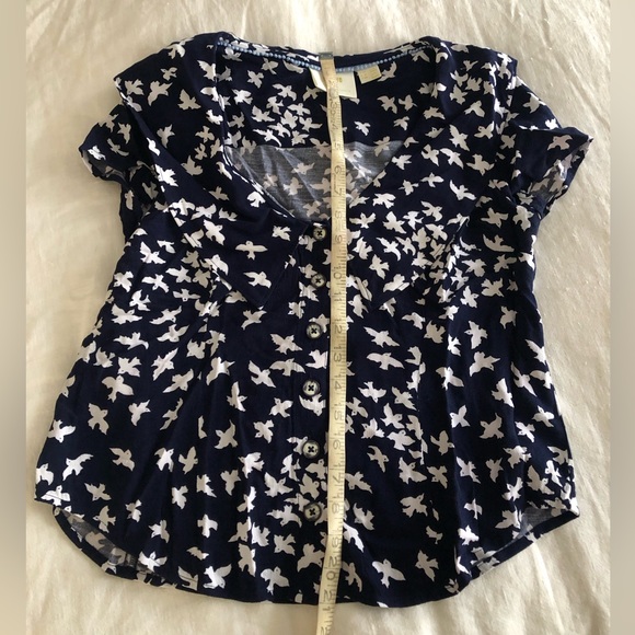 Anthropologie Maeve Flutter Neck Sparrow Shirt - Picture 10 of 11